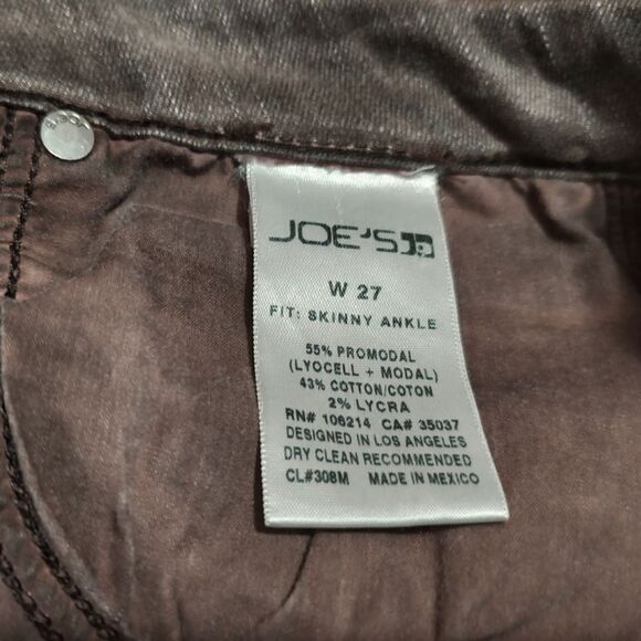 Joe's Jeans Skinny Ankle Ultra Slim Fit Pants in Rosewood Wash US 27 - Picture 6 of 7